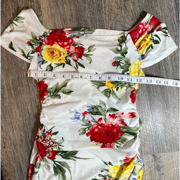 Mother Bee Maternity Short Sleeve Bodycon Floral Dress Size Small - Picture 9 of 13